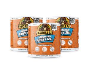 Gorilla 105292 Waterproof Patch & Seal Tape White 100mm x 3m (Pack of 3)
