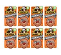 Gorilla 106107 Tough Mounting Tape 8 Pack Clear Yellow 6 Count