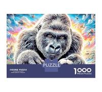 Gorilla (11)_2 1000 Pieces Jigsaw Puzzle Impossible Family Educational Games Colorful And Wonderful Animal Jigsaws Challenging Games For Wall Decoration And Gifts 70x50cm/1000pcs