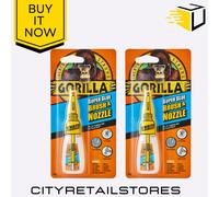 Gorilla 2 in 1 Super Glue Gel Brush & Nozzle Precision Strong All-Purpose 12g