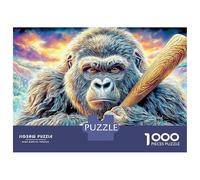 Gorilla (20)_1 1000 Pieces Jigsaw Puzzle Impossible Family Educational Games Colorful And Wonderful Animal Jigsaws Relaxing Brain Teaser For Kids And Adults 70x50cm/1000pcs