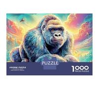 Gorilla (3)_3 1000 Pieces Jigsaw Puzzle Impossible Beautiful Decoration Colorful And Wonderful Animal Puzzles Challenging Games For Wall Decoration And Gifts 70x50cm/1000pcs