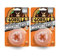 Gorilla 3044105 Double Sided Mounting Tape Clear 1.5m (2 Pack)