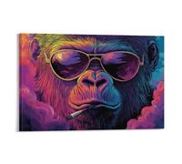 Gorilla 3D Canvas Wall Art Painting on Cool Animal Wall Painting Prints Morden Wall Artwork Pictures for Living Room Bedroom Home Office Decoration 20x30inch(50x75cm)
