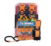 Gorilla 92003 2 Pk 1" X 10' Retractable Ratchet Strap W/Orange Gorilla-Grip Handle W/Cap Locks (Orange Webbing)