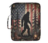 Gorilla America Flag Patriotic Men Paper Organizer Folder 7 Pockets A4 Letter Size with Zipper Closure for Business Wide File Folders