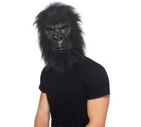 Gorilla Ape Mask Black Animal Adult Mens Smiffys Fancy Dress Accessory Halloween