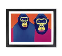 Gorilla Art Abstract Vol.2 Framed Print | A2 Black Framed Wall Art | Ready to Hang | Abstract Animal Picture | Living Room Bedroom Lounge Office