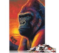 Gorilla Art Style 4 Puzzle 1000 Pieces Jigsaws Wooden Puzzles for Adults & Teenager Jigsaw Puzzles for Adults Teenagers 1000pcs (75x50cm)