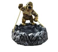 Gorilla Ashtray and Key Dish,Gorilla Candy Dish Figurines,Modern Table Decor Sculpture,Quirky Room Decor Gift and Living Room Decor,Gold-1,5.7 x 5.7 in
