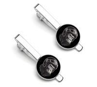 Gorilla Biker Monkey Men's Tie Clips Necktie Bar Pinch Clip Set of 2 Formal Business Wedding Accessories