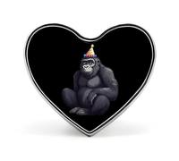 Gorilla Birthday Brooch Pins for Women Men Cute Heart Badge Lapel Pins for Party Wedding