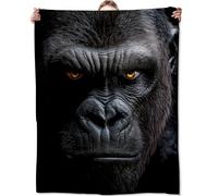 Gorilla Blanket for Adult Kids, Gorilla Decor Gifts for Sofa Couch Bed Living Room Soft, Flannel Gorilla Throw Decoration Soft Warm Lightweight Cozy 60" x 50"