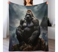 Gorilla Blanket Throw Bedspread Soft Fluffy Warm Light Flannel Fabric Design for Duvet Cover Quilt Rug | Perfect for Adults Or Children's Gifts （130×150cm）