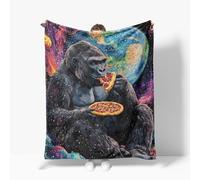 Gorilla Blanket Warm Plush Flannel Funny Gorillas Throw Blanket Super Soft Fleece Cozy Fuzzy Gorilla Stuffed Blanket Gifts for Kids Teens Adults Room Decor 40"X50"