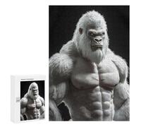 Gorilla Bodybuilder Funny Wooden Picture Vertical Version Puzzle Wood Jigsaw Creative Gift for Adults And Family Game