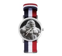 Gorilla Bodybuilder Wrist Watches with Scale for Men Women Casual Braided Strap Easy Reader for Work Workout