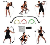 Gorilla Bow Home Gym Resistance Training Kit - Full Body Workouts - Adjustable Bands - Portable Equipment Set - Kickstarter Funded (Lite Black)