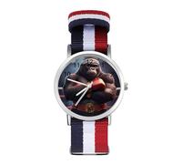 Gorilla Boxing Champion Casual Watch for Men Women Braided Strap Watches Three-Hand Wrist Gift