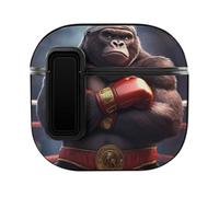 Gorilla Boxing Champion Earphone Case Cover Compatible with AirPods 4 Buckle Black Edge