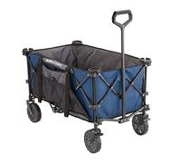 Gorilla Carts 7 Cubic Feet Foldable Collapsible Durable All Terrain Utility Pull Beach Wagon with Oversized Bed and Built in Cup Holders, Blue (GCSW-7PB)
