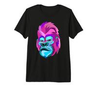 Gorilla Colorful Drawn Purple Green Blue Red Premium T-Shirt