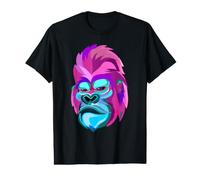 Gorilla Colorful Drawn Purple Green Blue Red Value Graphic T-Shirt