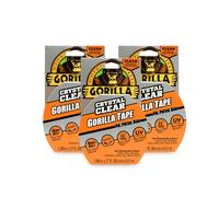 Gorilla Crystal Clear Duct Tape, 1.88" x 9 yd, Clear, (Pack of 3)