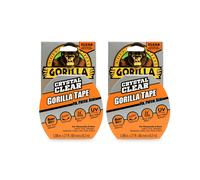 Gorilla Crystal Clear Repair Duct Tape, 1.88” x 9 yd, Clear, (Pack of 2)