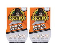 Gorilla Crystal Clear Tape 48mm x 8.2M 2 Pack - Heavy Duty, Waterproof Adhesive