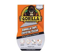 Gorilla Crystal Clear Tape (48mm x 8.2M) - 2 Pack - Heavy Duty, Waterproof Adhesive Tape for Invisible Repairs