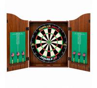 Gorilla Darts Centre Set MDF Walnut Cabinet Set Dartboard inc Darts Package