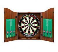 Gorilla Darts Dartboard Cabinet Home Darts Centre Set MDF Walnut With Bristle Dartboard & Darts