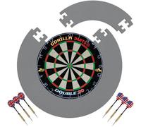 Gorilla Darts Double 20 Dartboard & Eva Puzzle Dartboard Surround Set Blue + Free Darts (Grey)