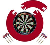 Gorilla Darts Double 20 Dartboard & Eva Puzzle Dartboard Surround Set Blue + Free Darts (Red)