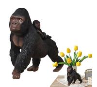 Gorilla Desktop Ornaments - Resin Gorilla Desktop Ornaments 6.5Inch Figurine Statues,Realistic Wildlife Animal Sculpture Educational Toy for Kids