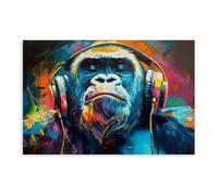 Gorilla DJ Canvas Poster Bedroom Decor Landscape Office Room Decor Gift 16x24inch(40x60cm)
