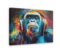 Gorilla DJ Canvas Poster Bedroom Decor Landscape Office Room Decor Gift 24x36inch(60x90cm)