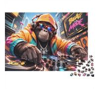 Gorilla DJ Jigsaw Puzzle 500 Pieces for Adults | 52x38cm Premium Cardboard, Double Sided HD Print, Precision Cut Tight Fit, Dust Free, Stress Relief, Home Decor Gift