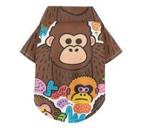 Gorilla Doodle Art Summer Pet Dog Shirt Button Up Soft, Lightweight, and Breathable Pet Polo Shirt Doggy Sweatshirt Puppy Kitten Perfect for Everyday Wear, and Photoshoots
