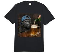 Gorilla Drinking Beer Funny Gorilla Monkey Dog Meme Comfort Colors Adult Heavyweight T-Shirt