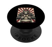 Gorilla Drummer Animal Music Percussionist Rhythm PopSockets Adhesive PopGrip