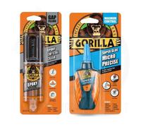 Gorilla Epoxy 25ml & Strong Adhesive 5g Micro Precise Set - Strong, Fast-Setting Adhesives for Metal, Wood and More