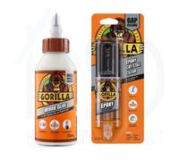 Gorilla Epoxy 25Ml & Wood Glue 236Ml Set - Strong, Water-Resistant Adhesives For Wood, Metal & More