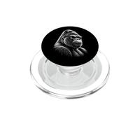 Gorilla Face Monkey Angry Growling Scary Silverback Gorilla PopSockets PopGrip for MagSafe