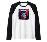 Gorilla Face Monkey Angry Growling Scary Silverback Gorilla Raglan Baseball Tee