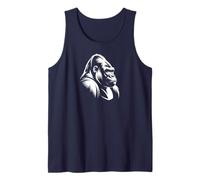 Gorilla Face Monkey Angry Red Headphone Silverback Gorilla Tank Top