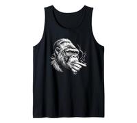 Gorilla Face Smoking a Cigarette, Funny Zoo Ape Boss Tank Top