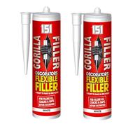 Gorilla Filler Cracks Ready Mixed Remover for Interior & Exterior - Flexible, Quick Drying, White Finish 320ml Cartridge by 151 (Gorilla Filler Decorators Flexible Filler, 12)