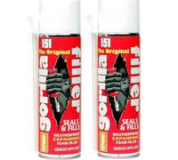 Gorilla Filler Weatherproof Expanding Foam - Versatile, High-Expansion Foam for Gaps, Cracks, and Holes - Indoor & Outdoor Use - 500ml or 750ml (2, Foam Filler 500ml)